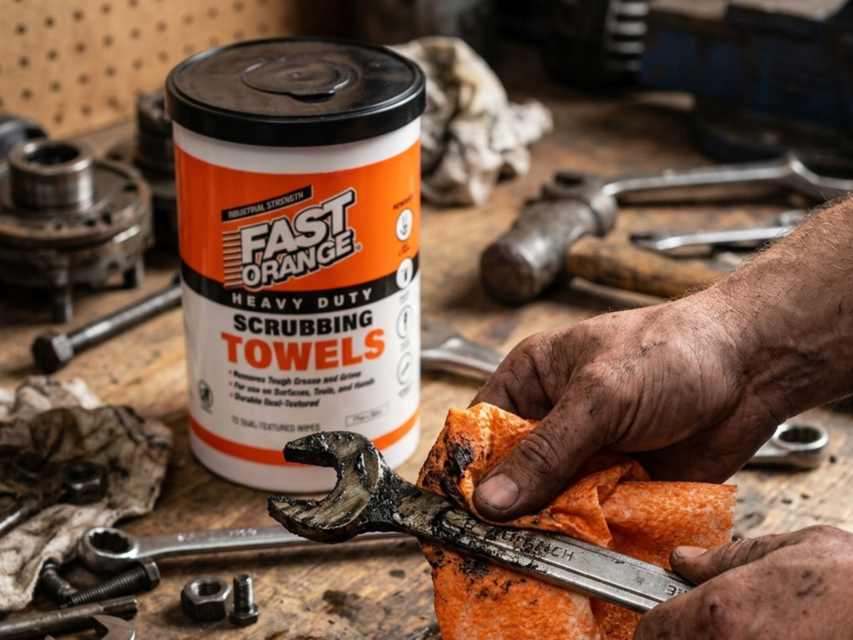 Fast Orange Scrubbing Towels